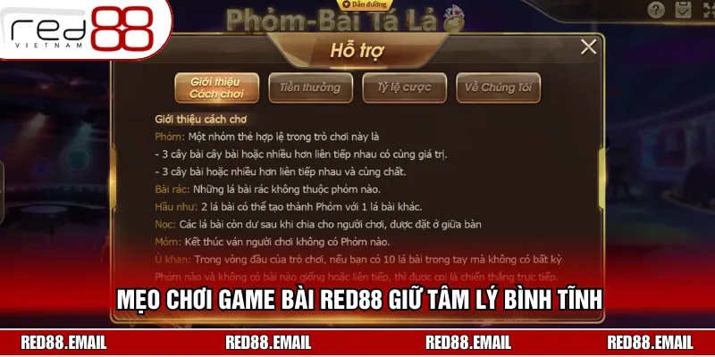 Mẹo Chơi Game Bài RED88 Hay Giúp Bạn Tăng Tỷ Lệ Thắng Phải nắm kỹ luật chơi trước khi tham gia một ván game nào